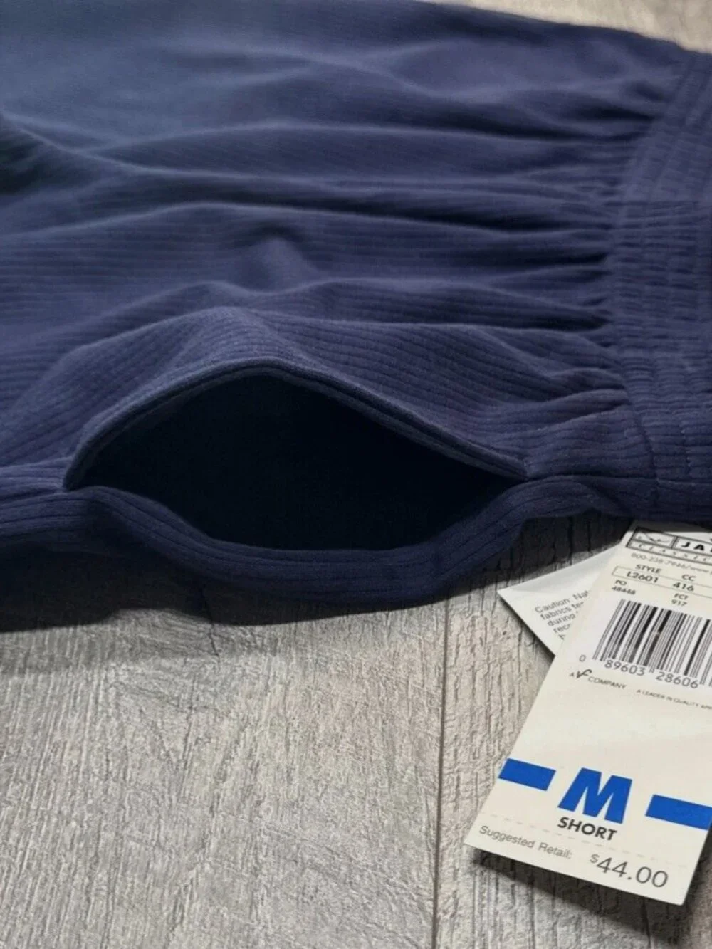 Vintage Jantzen Pants Womens Medium Blue Knit Elastic Waist Casual Pockets NEW